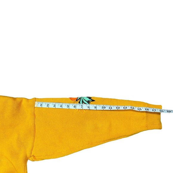 Vintage 90s IB Diffusion Yellow Knit Lined Cardigan Sweater Patch-Detail - Picture 11 of 13